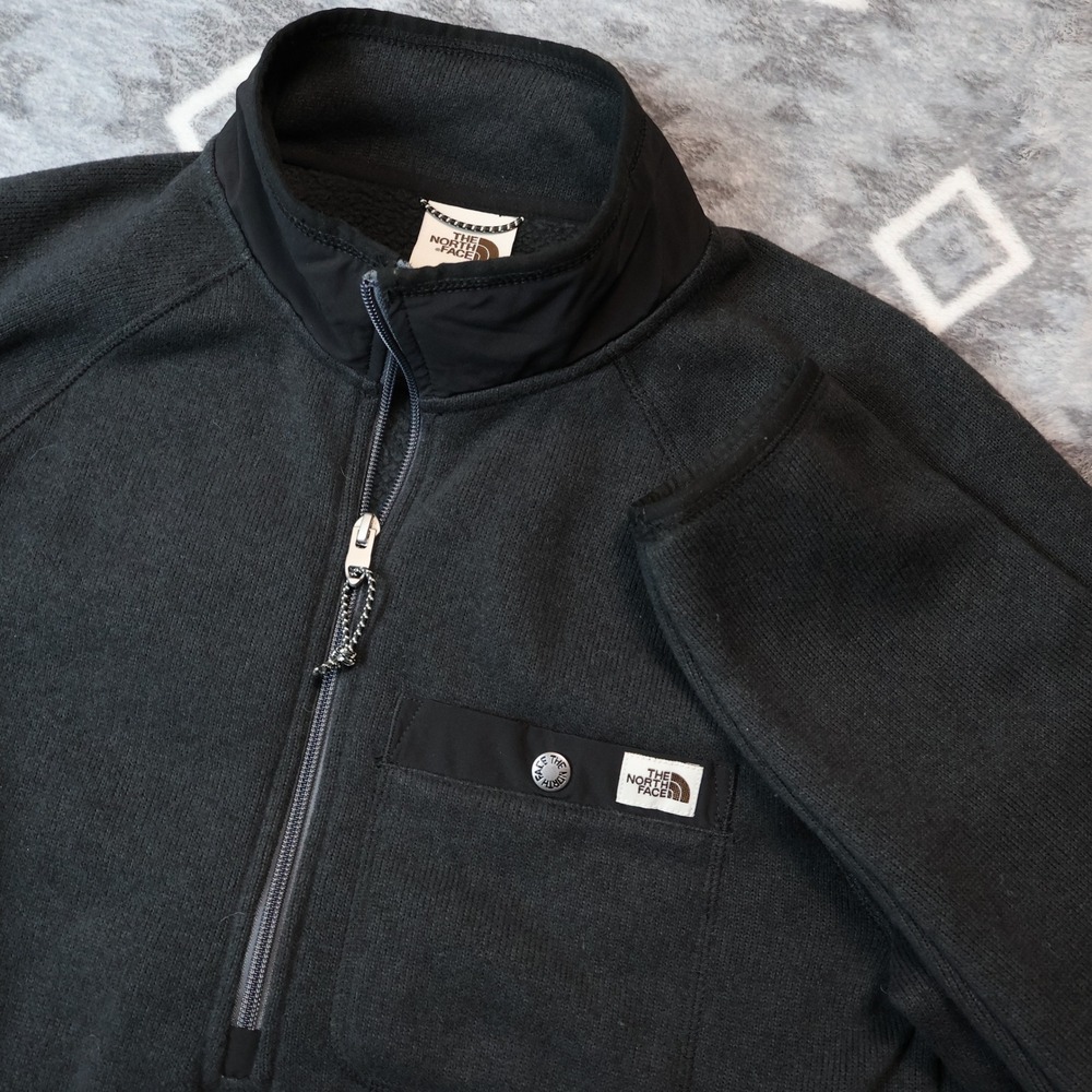 The North Face Gordon Lyons Quarter Zip Fleece Pullover Gray Mens Small